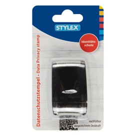 Stylex 31258 - Privacy Stamp Roll Stamp 17mm Wide with Black Refillable Ink to Protect Sensitive Data from Identity Theft