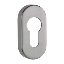 Oval Key Escutcheon Profile Cylinder Stainless Steel Matt Height 9 mm