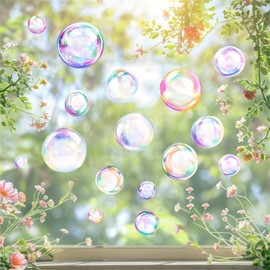 Hikosiya Hyqa069 Electrostatic Sticker, Window Sticker, Bubble, Window, Door, Cupboard, Bathroom, Glass, Cute, Summer, Decorative, Double-Sided, Printed, Can Be Repositioned, Electrostatic Seal