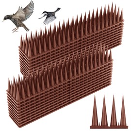 Quunoot Bird Spikes, 9 Pack Bird Guard Spikes for Squirrel Cat Raccoon and Other Small Animals, Pigeon Spikes for Outdoor Fences and Roofs, Durable Plastic Bird Barrier Strips