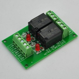 Electronics-Salon 2 SPDT 10Amp Power Relay Module, DC 12V Version.