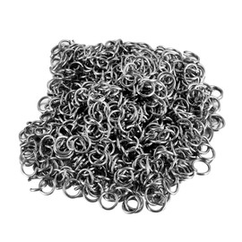 Housweety Stainless Steel Jewellery Making Binding Ring, Bending Ring, Open Rings, Pack of 500, Stainless Steel