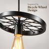 Vintage Industrial Bicycle Wheel Chandelier for Restaurants & Cafés –