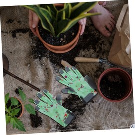 Mipcase 1 Pair Breathable Gardening Gloves Puncture and Comfortable Resistant Non Slip Planting Gloves for Work and Landscaping Activities