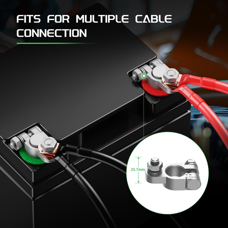 Battery Terminal Connectors Kit, Heavy Duty Positive Negative Auto Car
