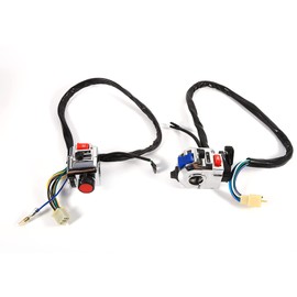 Motorcycle Handlebar Control Switch 12V DC, Aluminum Turn Signal Horn Starter, Universal 7/8\