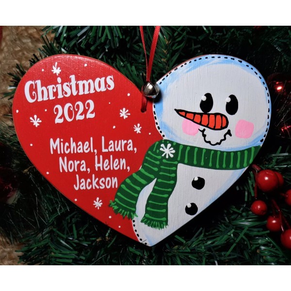 SNOWMAN Date Christmas ORNAMENT Personalize U CHOOSE NAME & YEAR