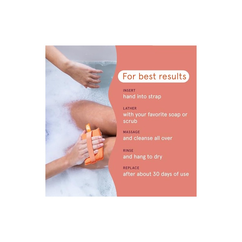 Cleanlogic Bath and Body Large Exfoliating Body Scrubber, Assorted Colors,