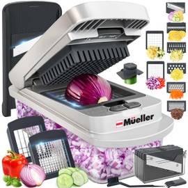 Mueller Pro-Series 10-in-1, 8 Blade Vegetable Chopper, Mandoline Slicer, Food Chopper with Container, Fruit Slicer, Kitchen Gadgets & Accessories, Home Essentials