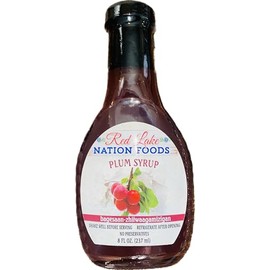 100% MINNESOTA NATURAL-WILD PLUM Syrup 8oz (Native Handpicked Fruit) NO PRESERVATIVES