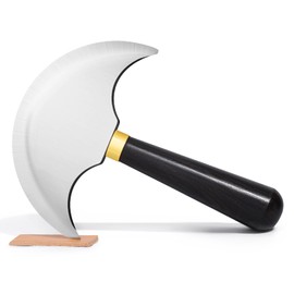 CBHGFEA Leather Knife with Wooden Handle, Round Leather Knife, Sharp Leather Cutting Knife, Leather Working Knife for Leather Cutting, Skiving, Crafting & Artistic Project (L)