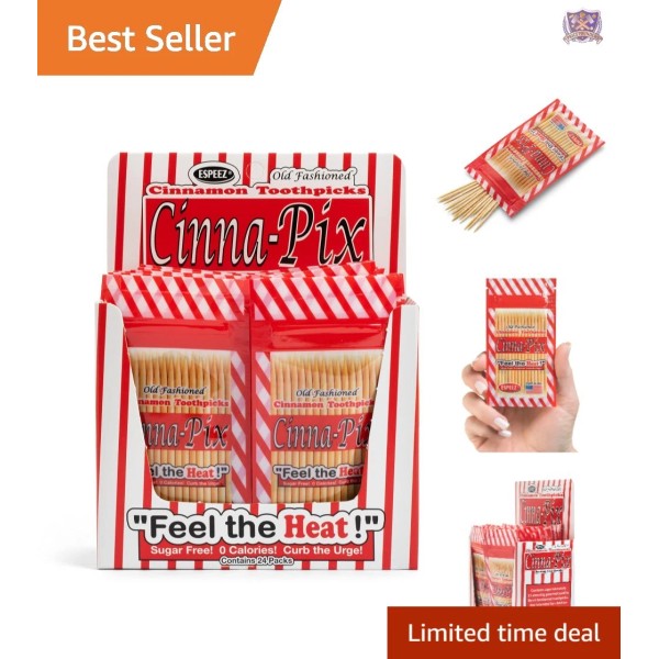 Unbranded Cinnamon Toothpicks 24 Count Fresh Breath Spicy Home Use