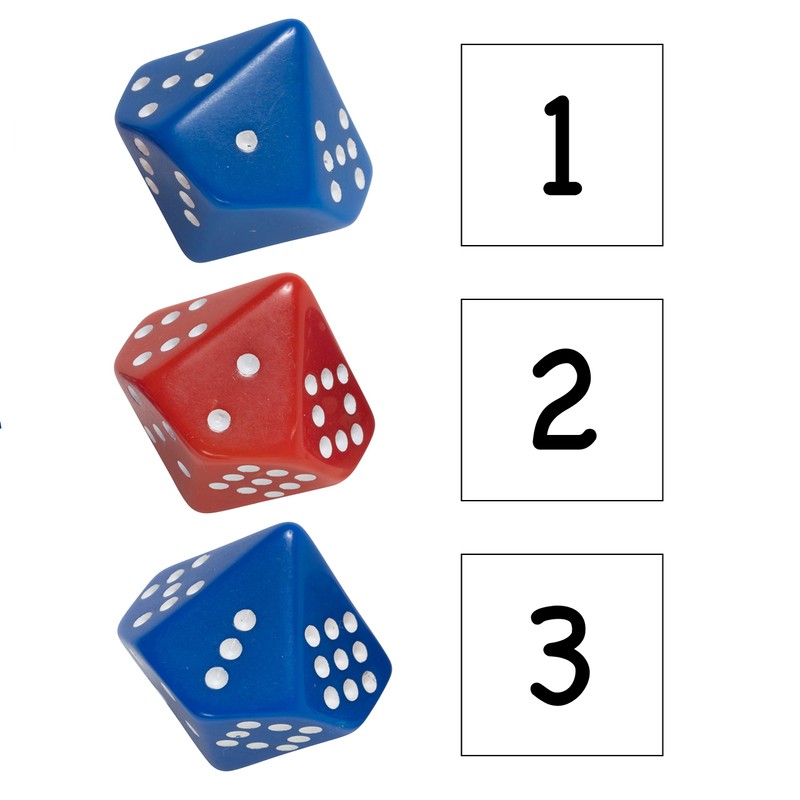 LEARNING ADVANTAGE Subitizing Dice - Set of 6 - Hands