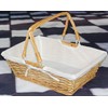 Vintiquewise(TM) Rectangular Willow Basket with White Fabric Lining