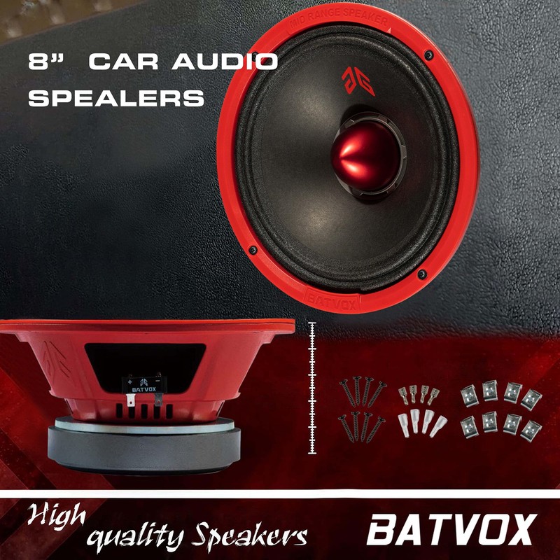 Gaooger MX80E2 Midrange Loudspeaker 8" Red Bullet, 640W Max, 4