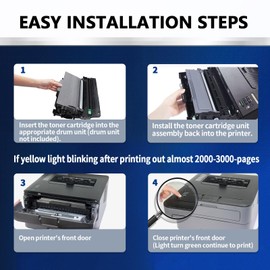 15,000 pages per tn660 Compatible Toner Cartridge & Drum Unit Replacement for Brother TN660 TN-660 TN630 DR630 Work with HL-L2300D HL-L2360DW DCP-L2520DW MFC-L2700DW MFC-L2740DW Printer (Black, 1 Set)