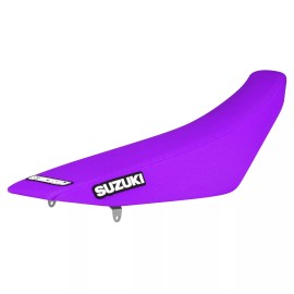 Enjoy MFG 2008-2017 SUZUKI RMZ 450 Gripper Seat Cover  all PURPLE standard #42 LOGO