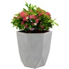 Sunnydaze Modern Faceted 14.75" Polyresin Geometric Planter - Flower Pot