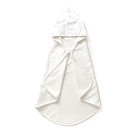 MakeMake Organics Organic Cotton Hooded Towel Baby Toddler GOTS Certified Organic Cotton Beach Poncho Towel Large Absorbent Non Toxic Neutral (Dotty, 35"x35")