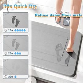 cosbur Diatomaceous Earth Bath Mat, Stone Bath Mat for Bathroom, Non-Slip Fast-Drying Mat for Kitchen Counter, Stone Shower Mat, High Water Absorbency Bathroom Floor Mat, 23.6x15.7in