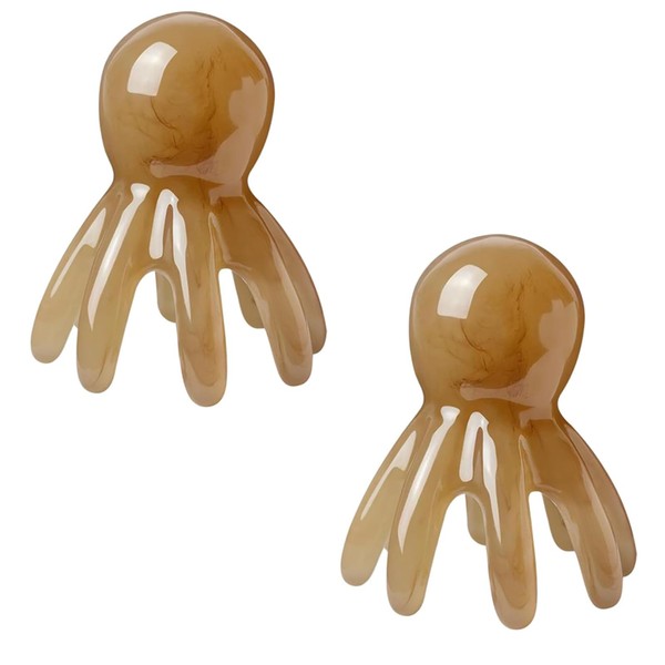 Fokmuaex 2pcs Octopus Massager Comb - 8-Legged Resin Gua Sha