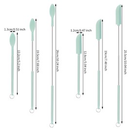 8Pcs Mini Silicone Telescopic Spatula and Scooping Spoon Set Tiny Jar Spatula Adjustable Small Spatulas Reusable Handle Scraper for Kitchen Cosmetic, 4 Colors