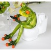 Frog Decorative Figure on Toilet - Funny Decoration for Office