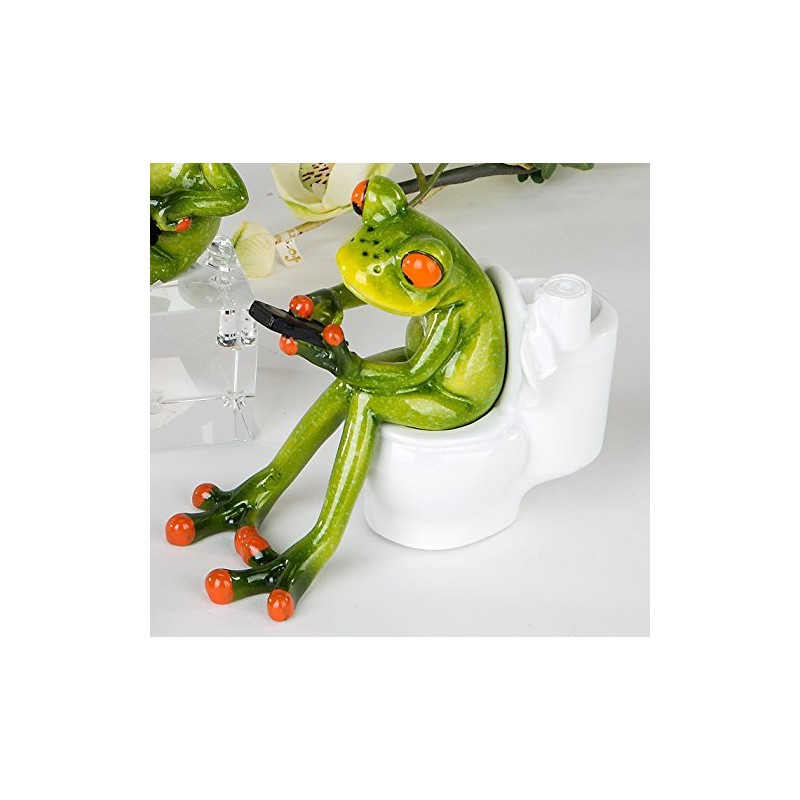 Frog Decorative Figure on Toilet - Funny Decoration for Office