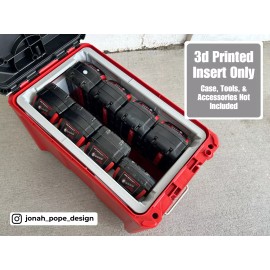 Jonah Pope Design M18 Battery Rack UPPER Insert for Milwaukee Packout | Jonah Pope (Insert Only) - Orange