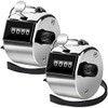 FEBSNOW Hand Tally Counter 4 Digital Clicker Counter for Sport Row School Event (Metallic)