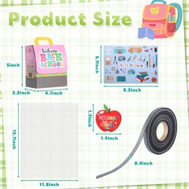 Feifeiya 170 Pcs 48 Set Welcome Back to School Gift Basket Empty to Fill Schoolbag Back to School Gift Box Stickers Ribbons First Day of School Gift Baskets for Appreciation Students Teacher Party