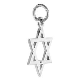 Dainty 5/8 inch Sterling Silver Plain Jewish Star of David Pendant Women Cut Out Design Flawless Finish No Chain
