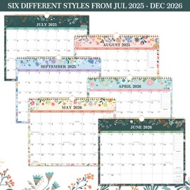 2025-2026 Calendar - Wall Calendar 2025-2026, from July 2025 to December 2026, 18 Month to View Calendar, 37 x 29 cm, Notes & To-Do List, Large Writing Blocks, Stylish Page Design