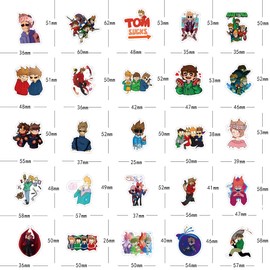 62Pcs Eddsworld Anime Game Stickers Pack, Manga Poster Cartoon Vinyl Waterproof for Water Bottle,Laptop,Phone,Skateboard,Scrapbooking,Journaling Gifts for Adults Teens Kids for Party Favor Supply
