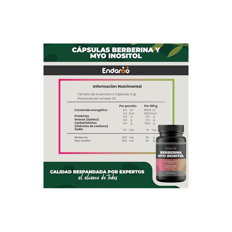 Berberina Myo Inositol Fórmula Combinada Bienestar Metabólico Equilibrio Hormonal Vitalidad