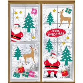 Reusable Christmas Window Stickers Glass Clings (NO Glue) Festive Xmas Party Decorations Kid Friendly, Featuring Santa Claus, Rudolph, Snowflakes, Trees Made by Talking Tables UK | 6