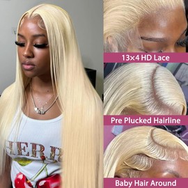 28 Inch 613 Lace Front Wig Human Hair 613 hd lace frontal wig 13x4 Blonde Lace Front Wigs Human Hair 200 Density Straight Lace Frontal Wigs HumanHair Pre Plucked With BabyHair For Women