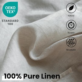 Simple&Opulence 100% Linen Euro Shams Double Stitching Craft (26''x26''), Pack of 2, Basic Style Solid Color Natural Flax Square Throw Pillow Covers - Linen