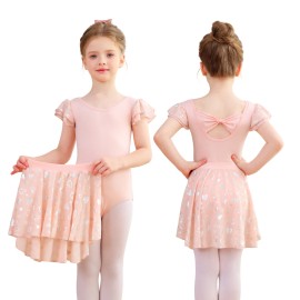 XY006 Young Girls Kids Sparkling Tulle Skirt Ballet Leotard Dress Polyester Dance Practice Training Suit for Kids Teens ChildrenColor: Star Rainbow, Size: 140