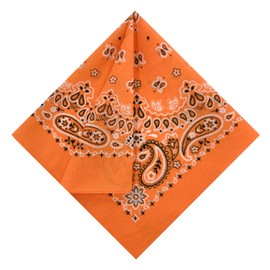 HankieWorld Single Pack Bandanas 60s Premium Cotton Soft Thin Handfeel Large Handkerchief for Men and Women(Orange)