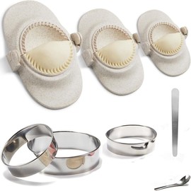 3 Sizes Empanada Maker Press, Multiple Size Dumpling Maker Set with Dough Cutter, Dumpling Mold Set for Pierogi, Pastelitos, Calzone, Turnovers, Chinese Dumpling (4.2"/3"/2.6")