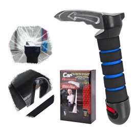 Car Handle Assist for Elderly, 3 IN 1 Car Door Handle with Window Breaker & Seatbelt Cutter, Vehicle Support Handle Up to 350lb, Auto Door Latch Handles for Elderly Seniors Handicapped (Blue)