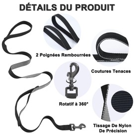 COMSLE Recall Lead for Dogs, 1.5 m / 3 m / 5 m Robust Long Dog Lead Reflective Training Lead with Padded Handle and Hand Strap, Training Lead for Small to Large Dogs
