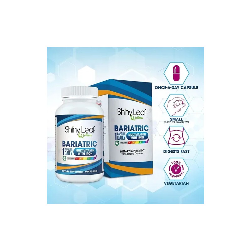 Multivitamínico Shiny Leaf Bariatrico Cirugía con Hierro 90 Cápsulas