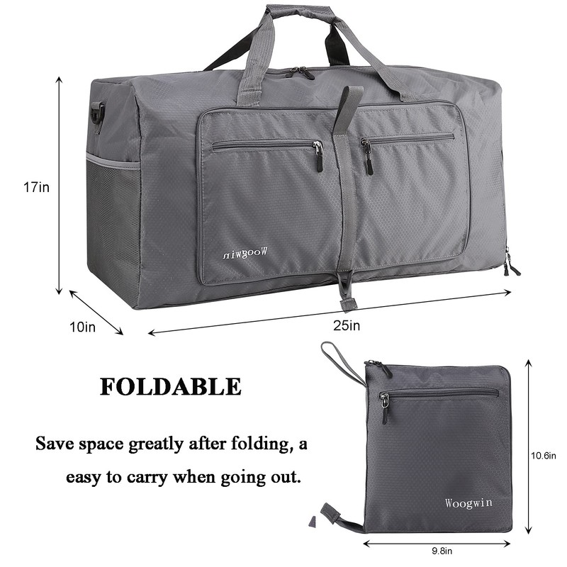 Woogwin Travel Duffel Bag Large Foldable Waterproof Overnight Bag for