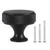 sdhiiolp 10 Pcs Cabinet Knobs Matte Black Metal Round Knurled