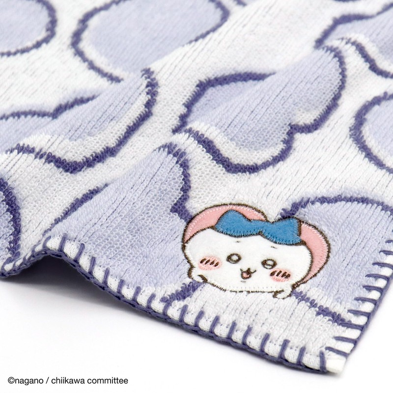 Chiikawa Heart Towel Handkerchief, Blue Pile 41-1170080, Approx. 9.8 x