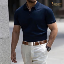 JASGOOD Men Leather Ratchet Belt with Adjustable Automatic Slide Buckle for Men Dress Suits,Brown