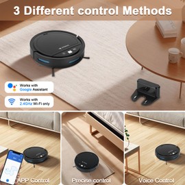 DYANGGS Robot Vacuums and Mop, Sweeping and Mopping Robot Wi-Fi/Voice/App Robot Vacuum pet Hair,Drop Proof,Electric Floor Cleaner for Mopping,Ultra Slim,Ideal for Hard Floors, Carpets