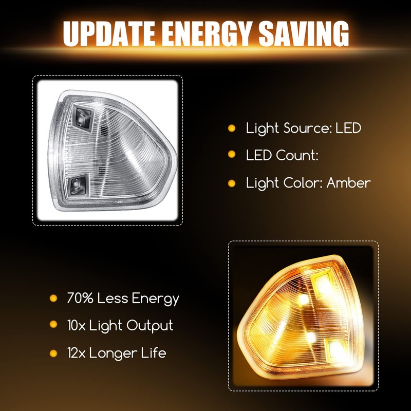 Paddsun Left and Right LED Side Mirror Turn Signal Light